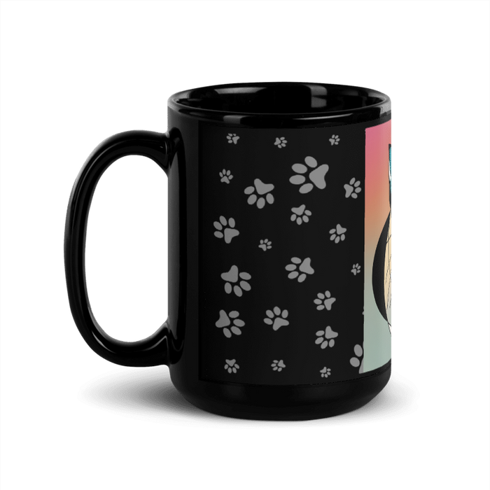 "Cat Lovers" Collection - Siamese Cat Black Glossy Mug ZKoriginal