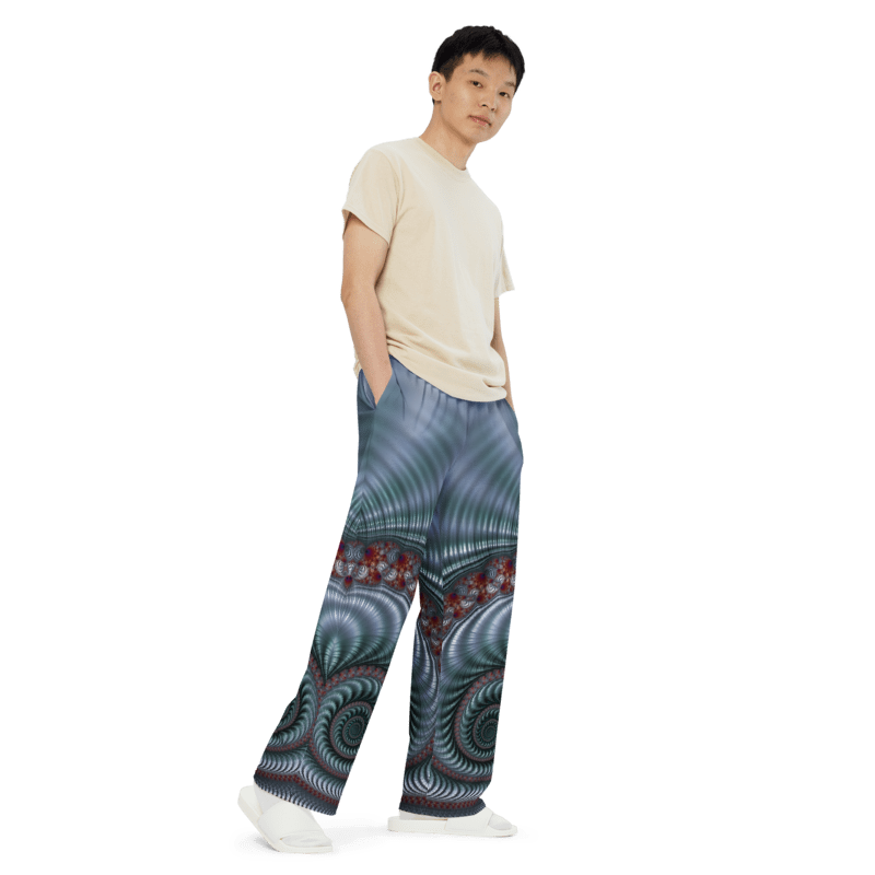 "Fractal Seashell" Collection - Unisex Wide-leg Pants