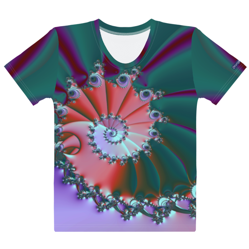 "Spiral Wave Radiant Twist" Collection - Designer Women's T-shirt ZKoriginal