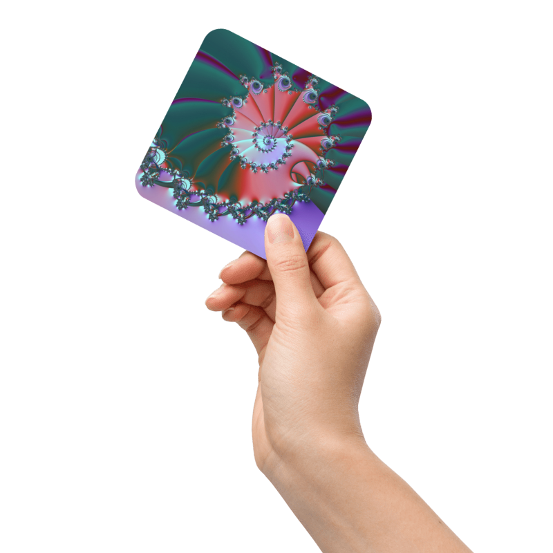"Spiral Wave Radiant Twist" Collection - Cork Back Coaster ZKoriginal