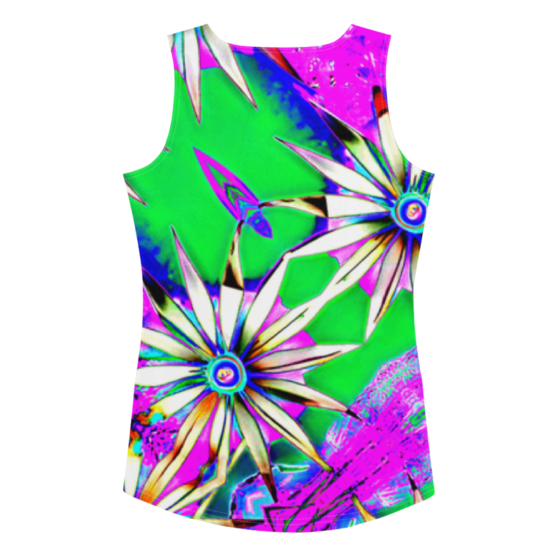 "Electric Bloom" Collection - Designer Long Tank Top