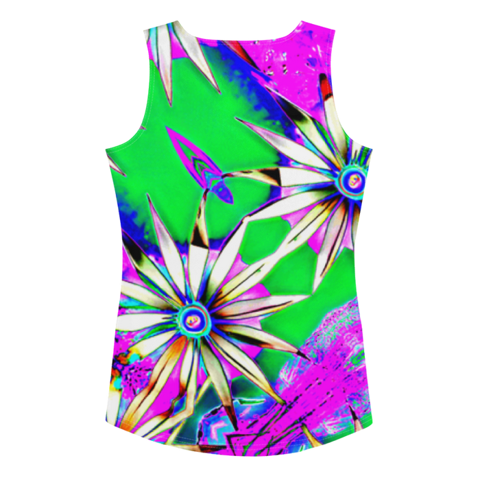 "Electric Bloom" Collection - Designer Long Tank Top