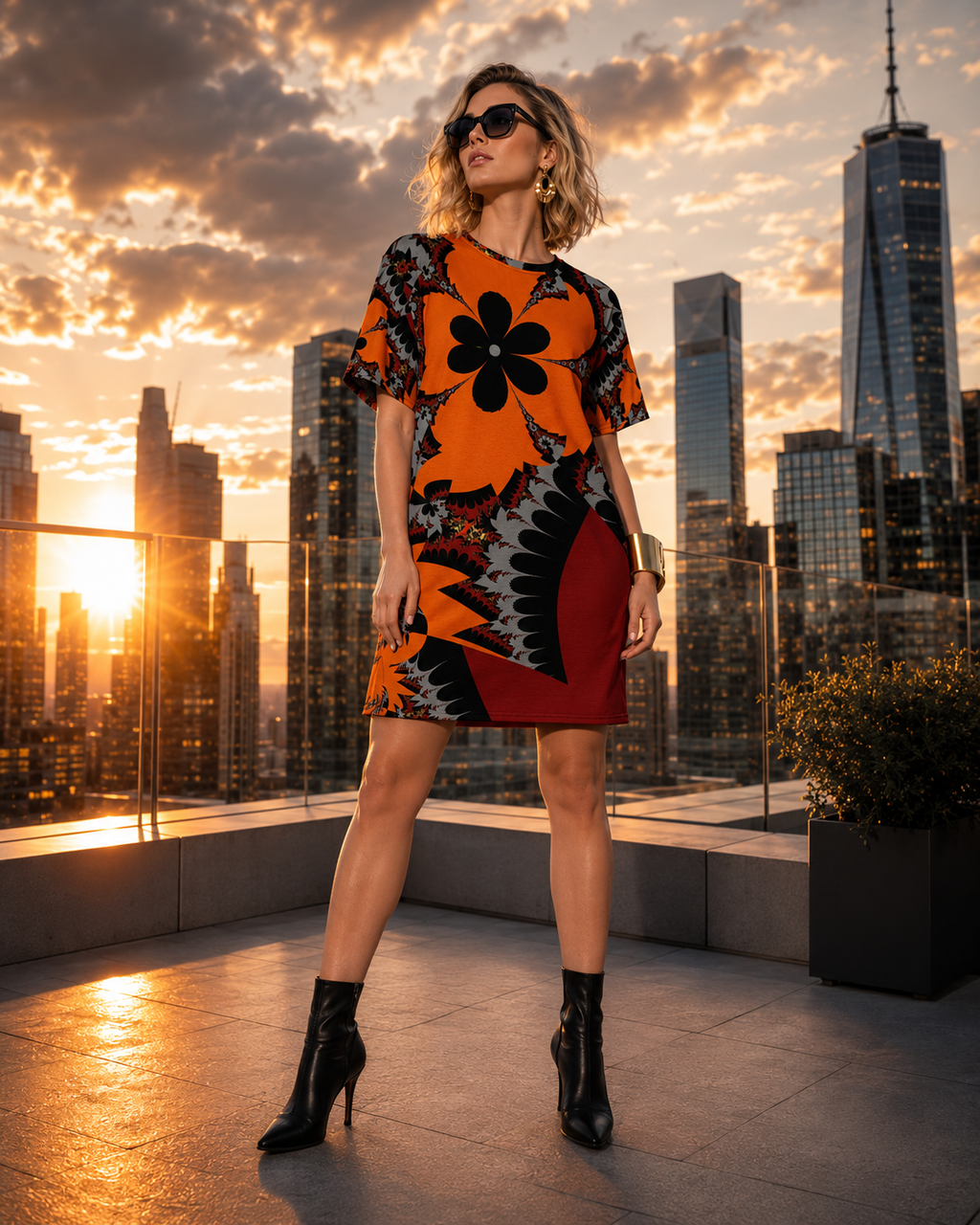"Sunset Rebel" Collection - Designer T-shirt Dress