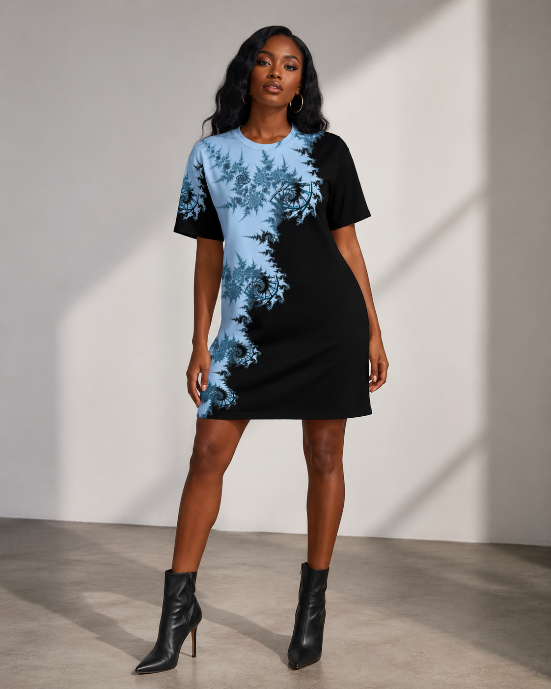 "Ying and Yang Topological Rose" Collection - T-Shirt Dress