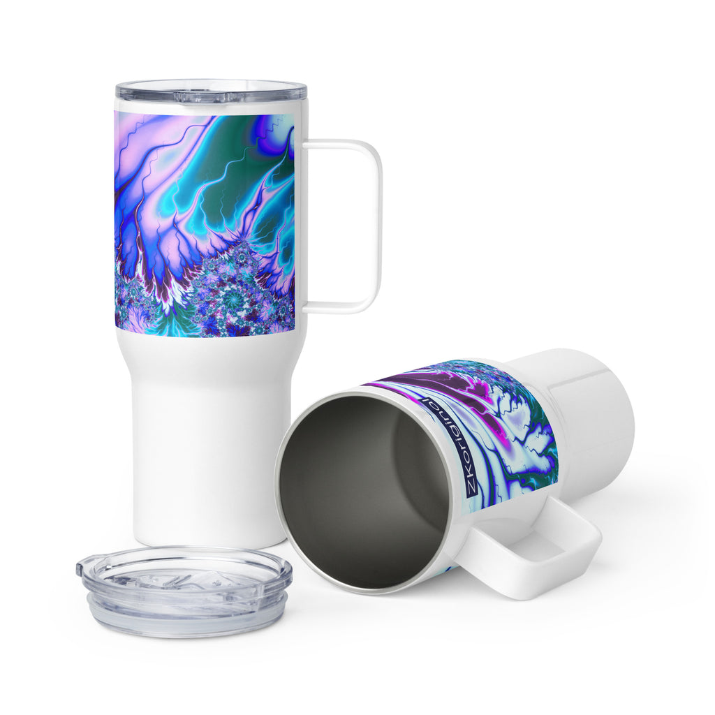 "Flames of Color" Collection - Travel mug with a handle ZKoriginal