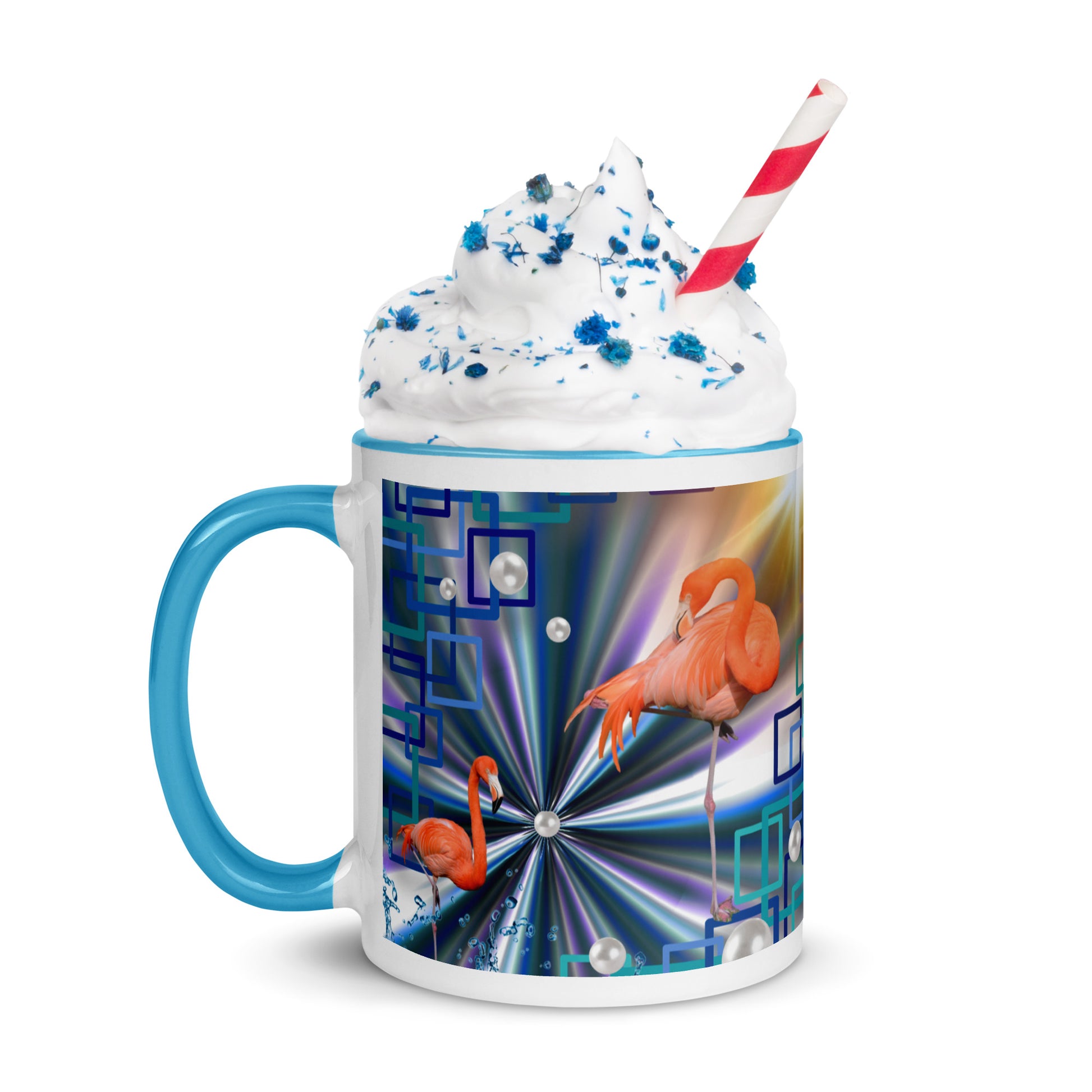 "Allegory of Two Flamingos" Collection - Flamingos Mug with Color Inside ZKoriginal