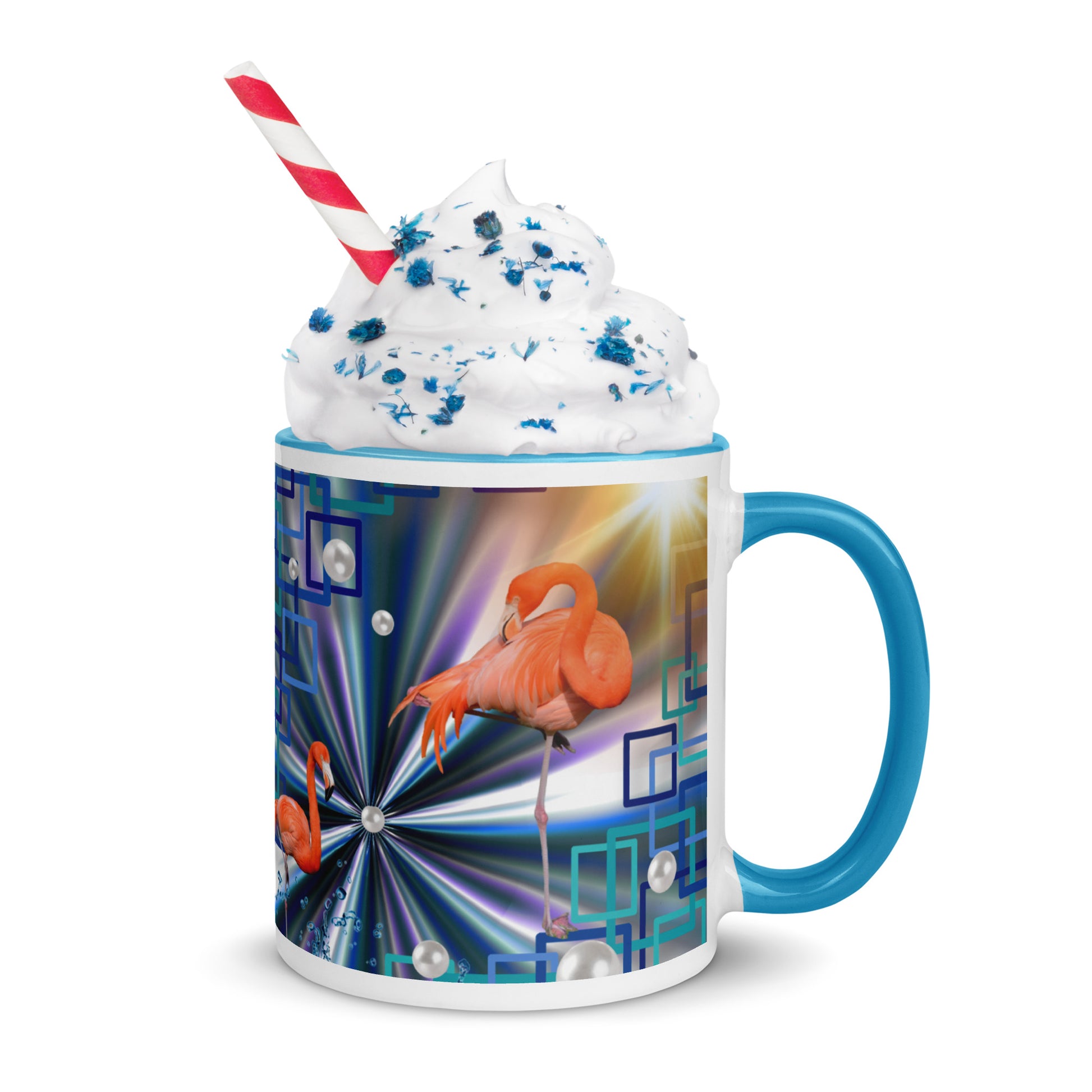 "Allegory of Two Flamingos" Collection - Flamingos Mug with Color Inside ZKoriginal