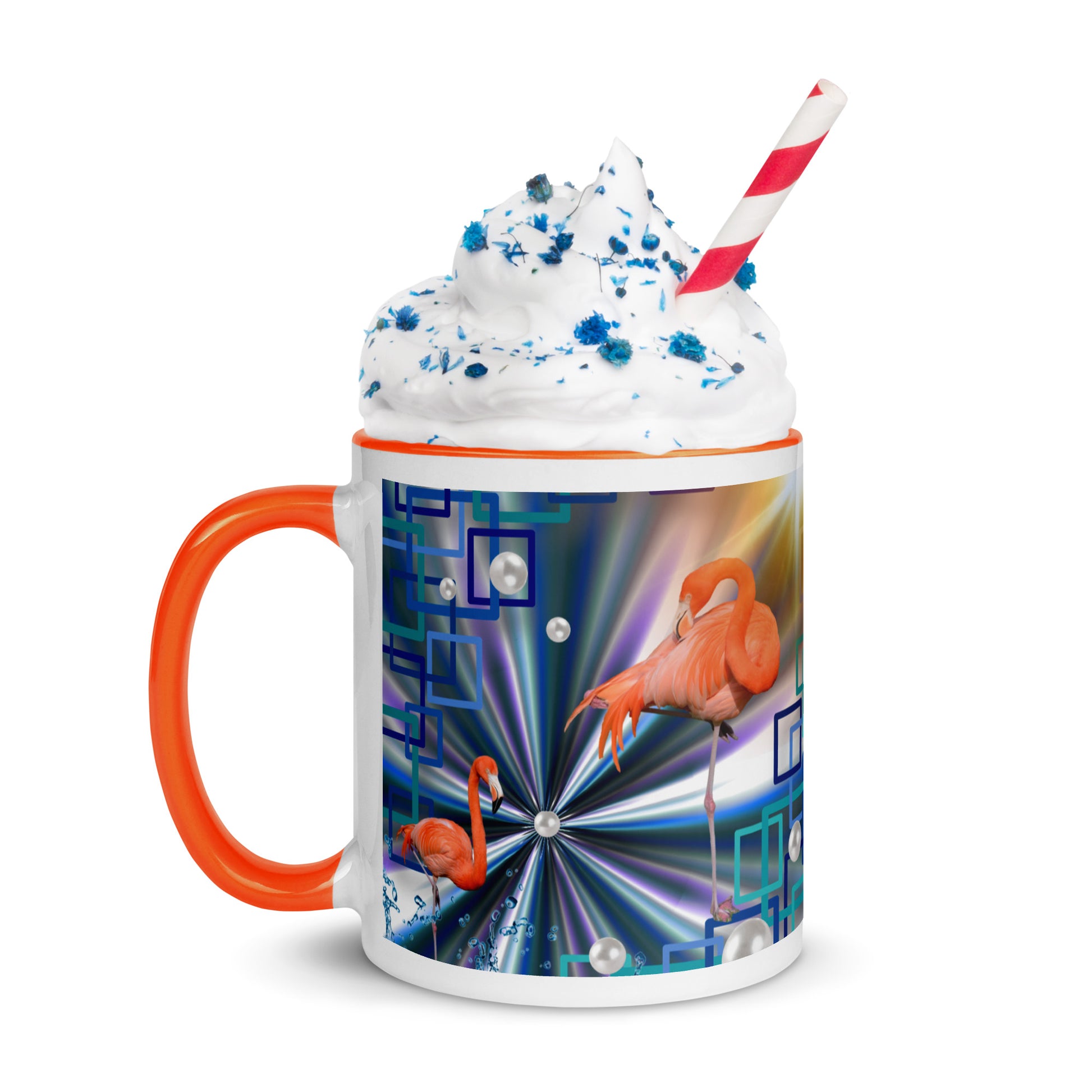 "Allegory of Two Flamingos" Collection - Flamingos Mug with Color Inside ZKoriginal