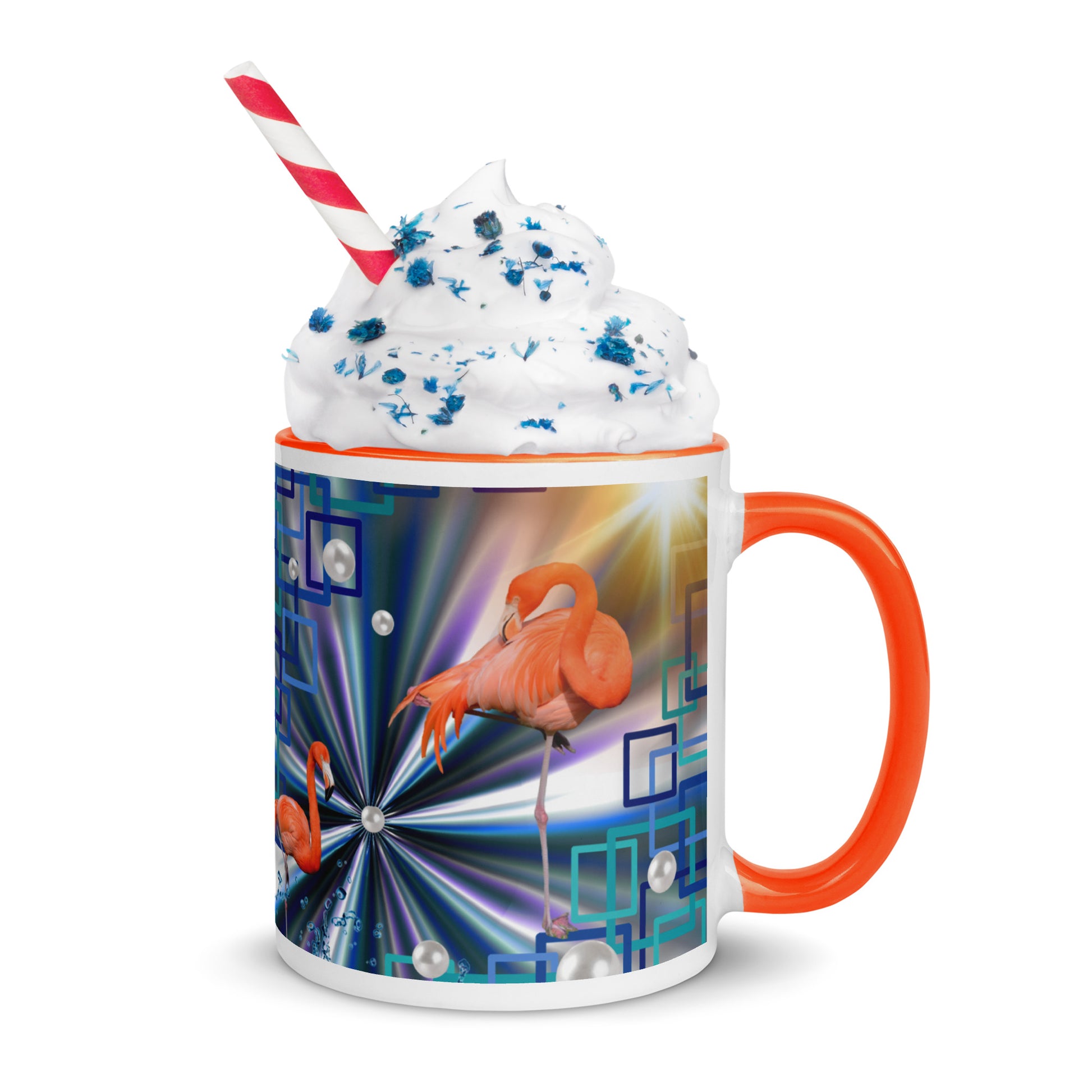 "Allegory of Two Flamingos" Collection - Flamingos Mug with Color Inside ZKoriginal