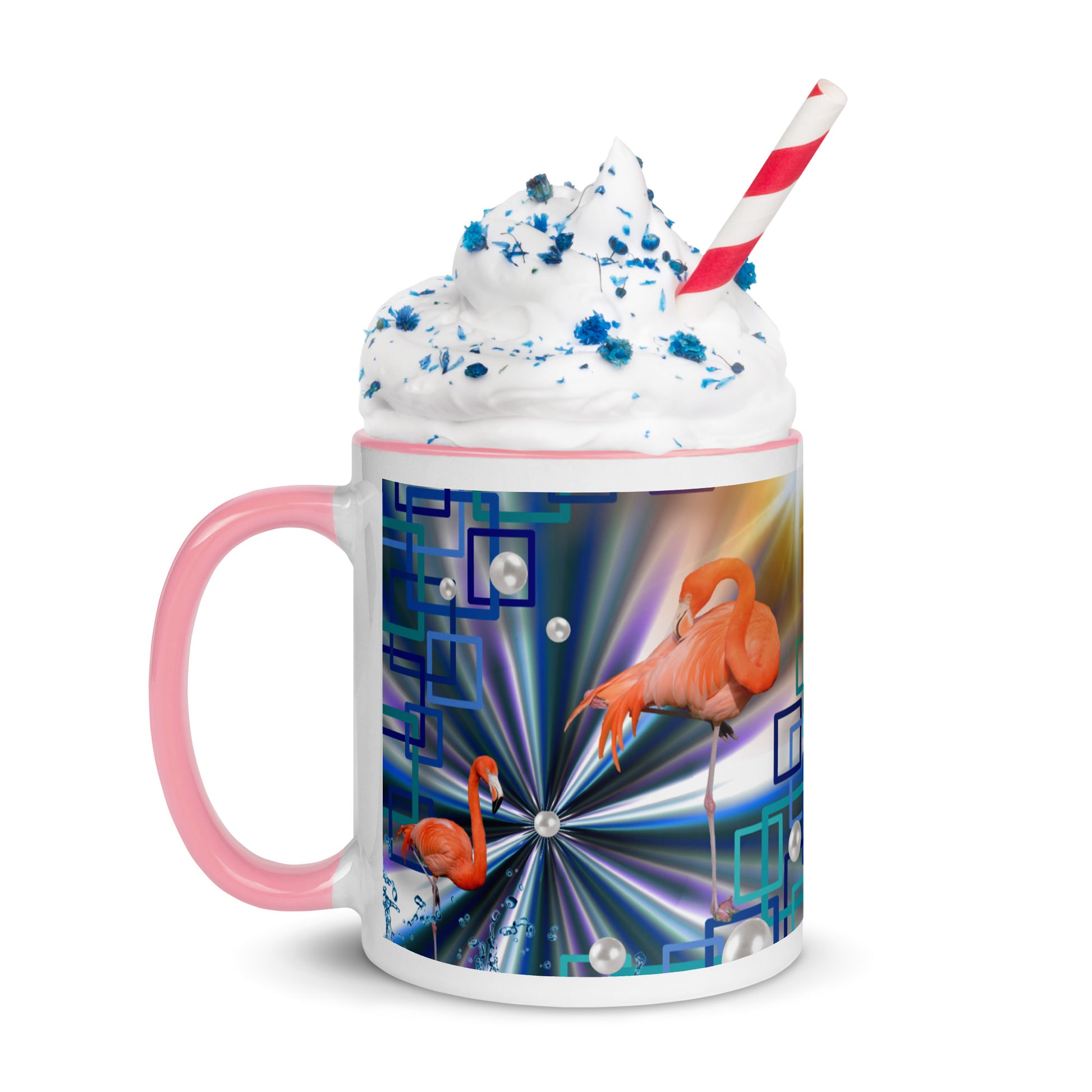 "Allegory of Two Flamingos" Collection - Flamingos Mug with Color Inside ZKoriginal