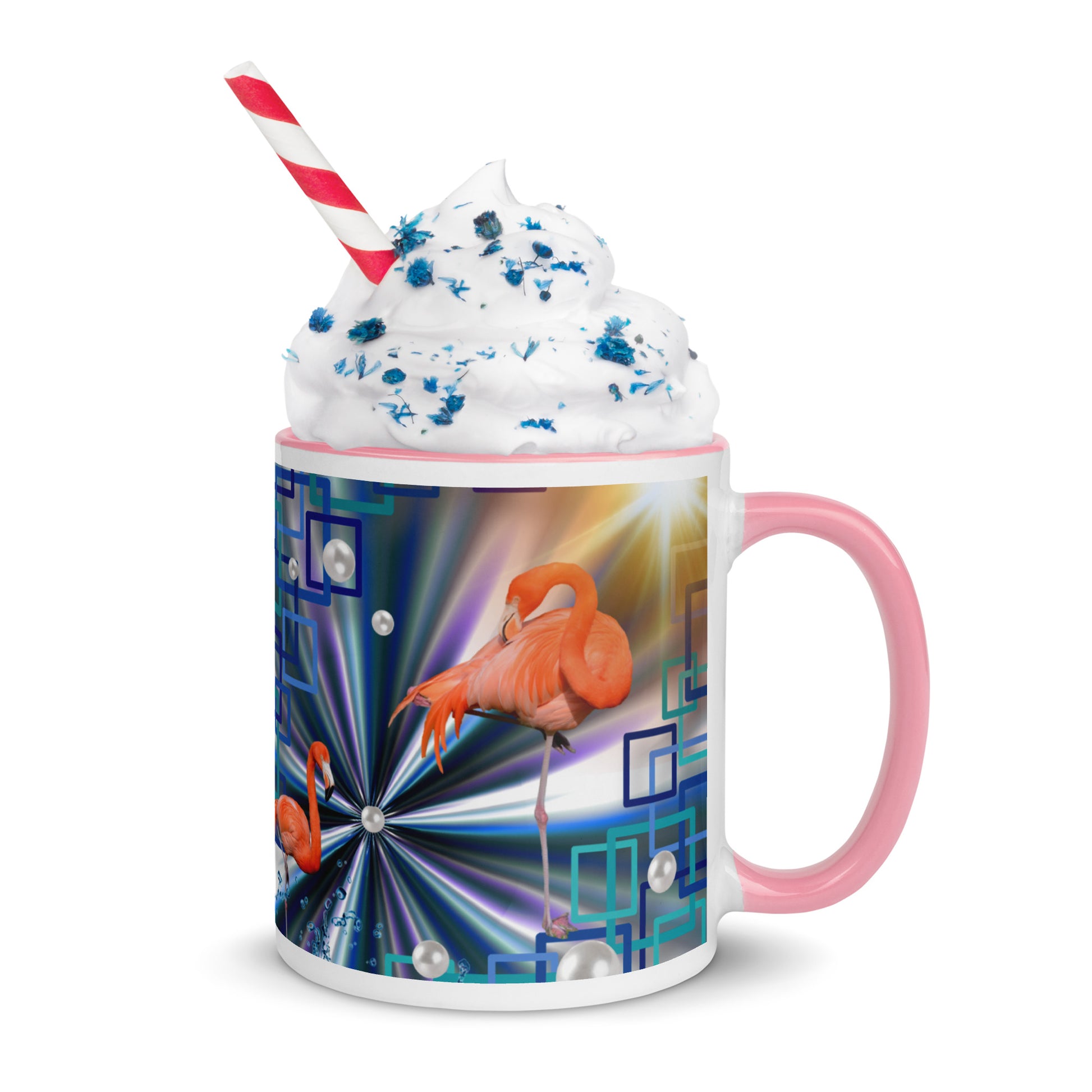 "Allegory of Two Flamingos" Collection - Flamingos Mug with Color Inside ZKoriginal