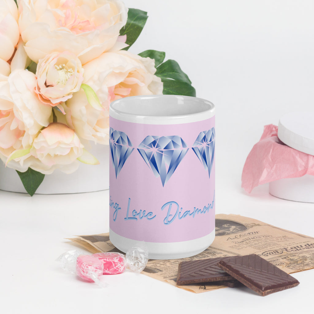 "Sparkling Love Diamond Affair" Collection - White Glossy Mugs ZKoriginal