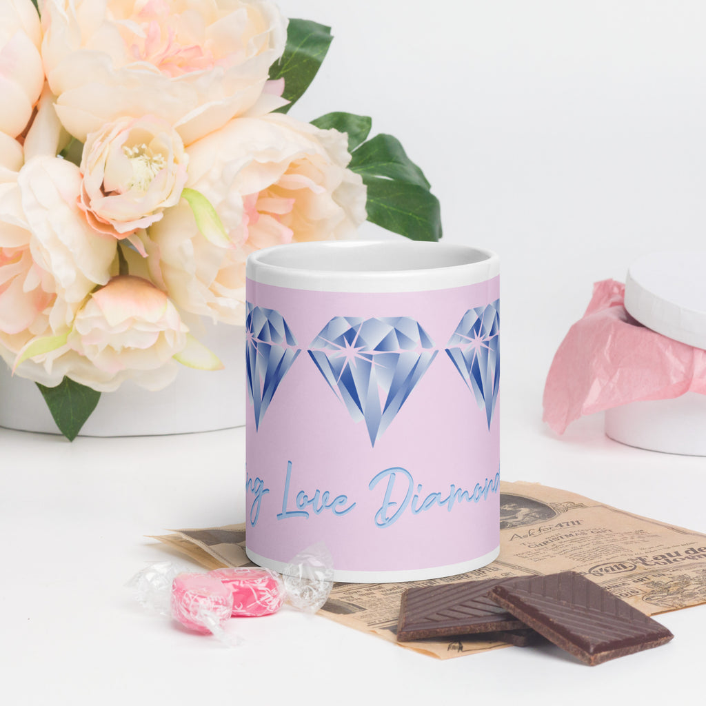 "Sparkling Love Diamond Affair" Collection - White Glossy Mugs ZKoriginal