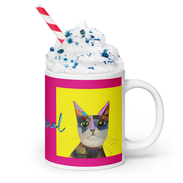 "Cat Lovers" Collection - White Glossy Cat Face Mug ZKoriginal