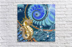 Abstract Seahorse Art "Golden Seahorse" ZKoriginal