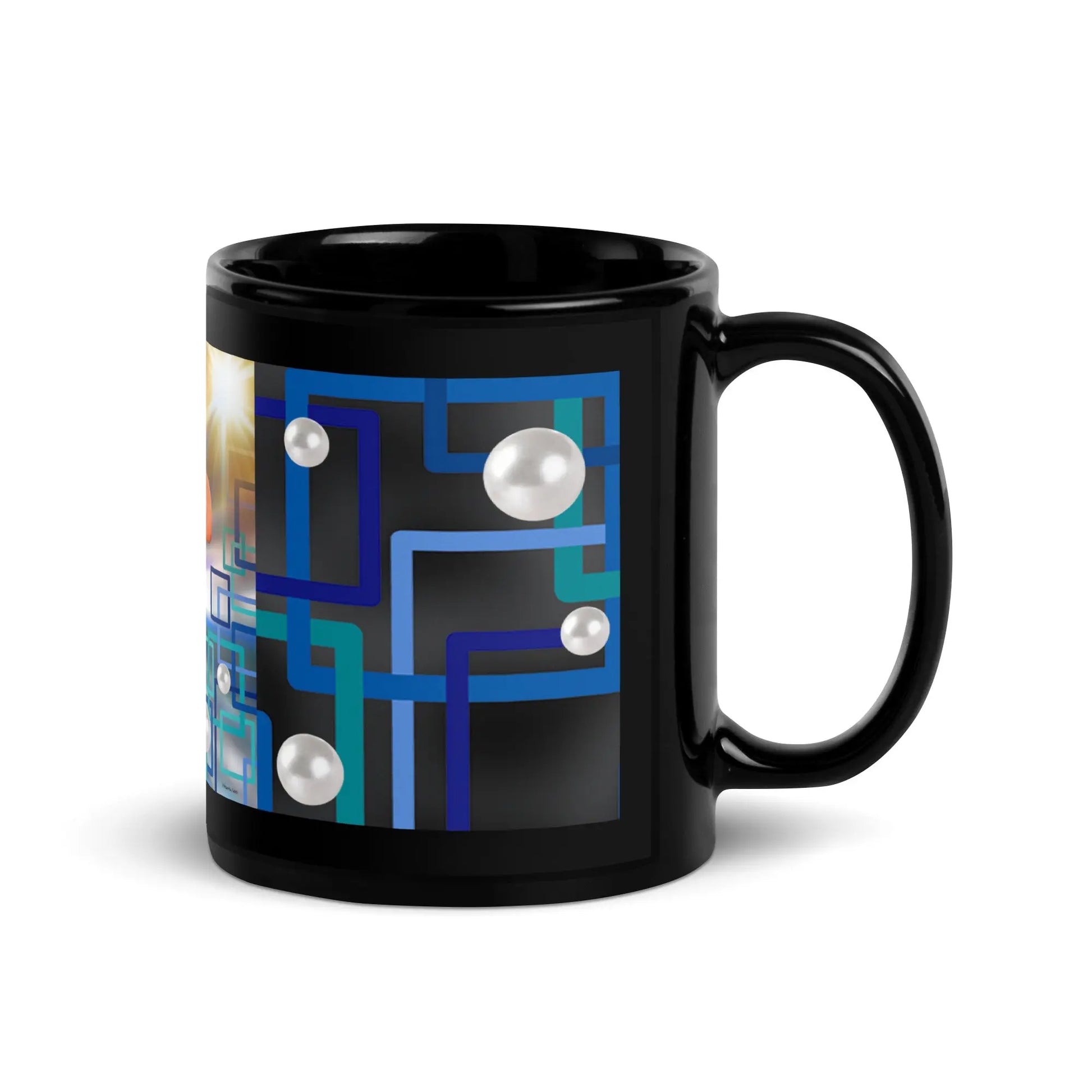 "Allegory of Two Flamingos" Collection - Black Glossy Mug ZKoriginal