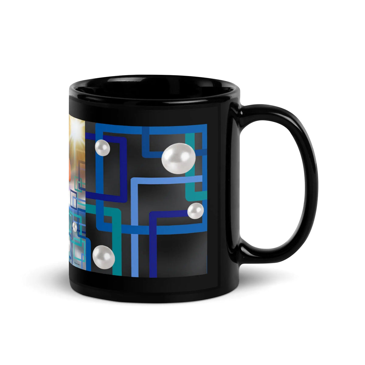 "Allegory of Two Flamingos" Collection - Black Glossy Mug ZKoriginal