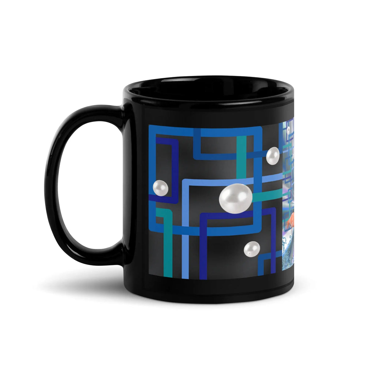 "Allegory of Two Flamingos" Collection - Black Glossy Mug ZKoriginal
