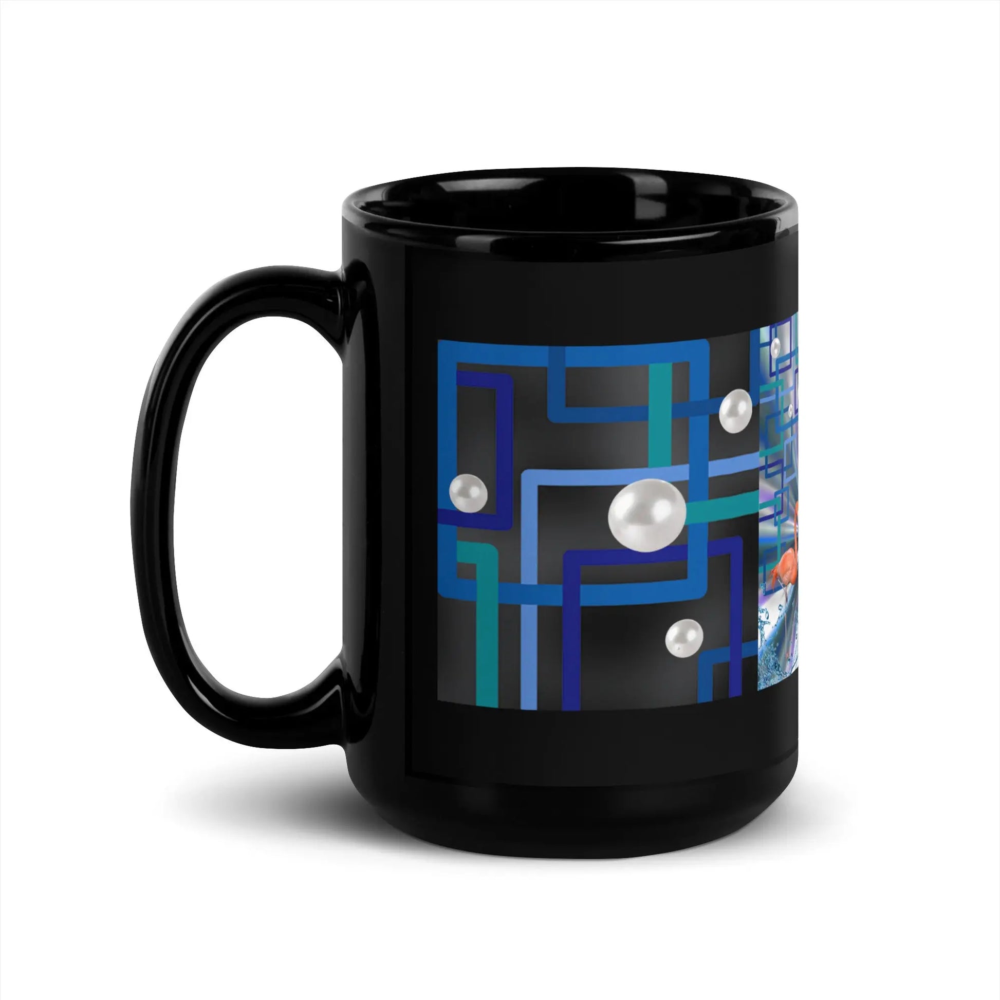 "Allegory of Two Flamingos" Collection - Black Glossy Mug ZKoriginal