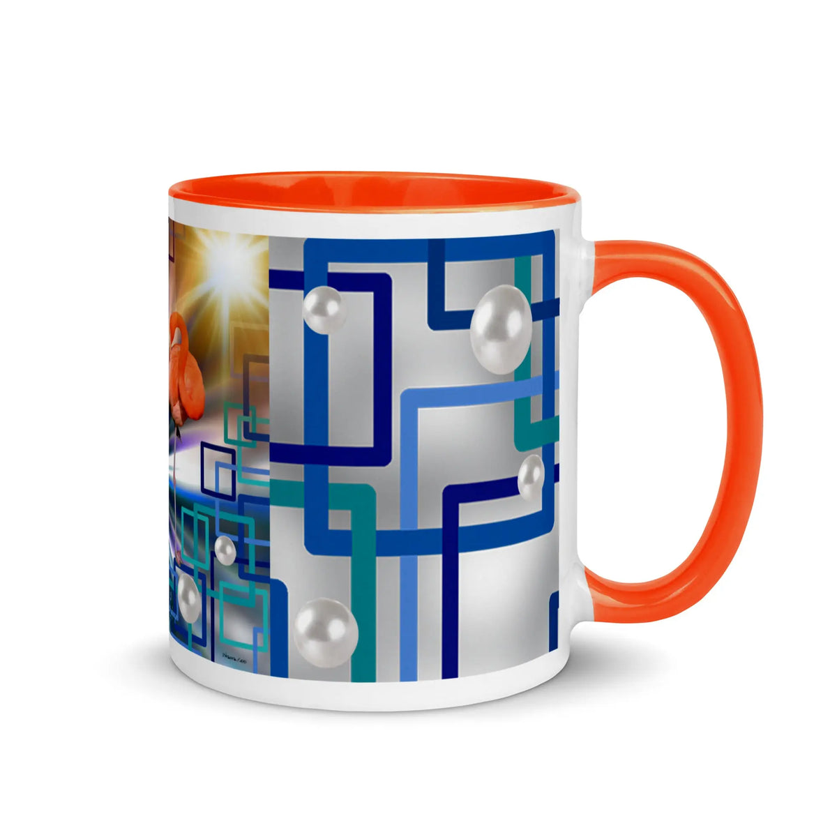 "Allegory of Two Flamingos" Collection - Mug with Color Inside ZKoriginal