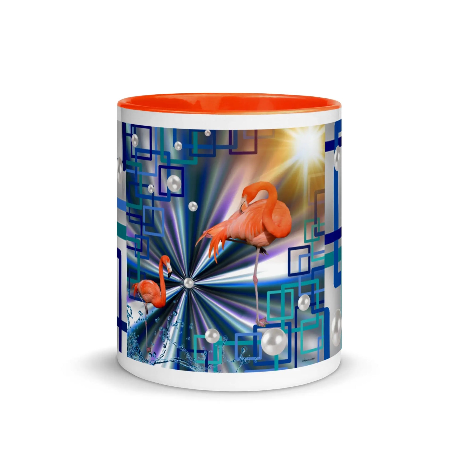 "Allegory of Two Flamingos" Collection - Mug with Color Inside ZKoriginal