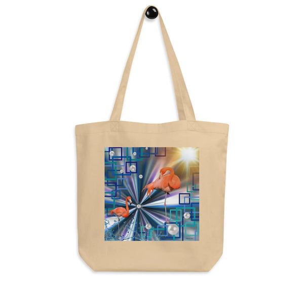 "Allegory of Two Flamingos" by ZK, Artsy Eco Tote Bag ZKoriginal