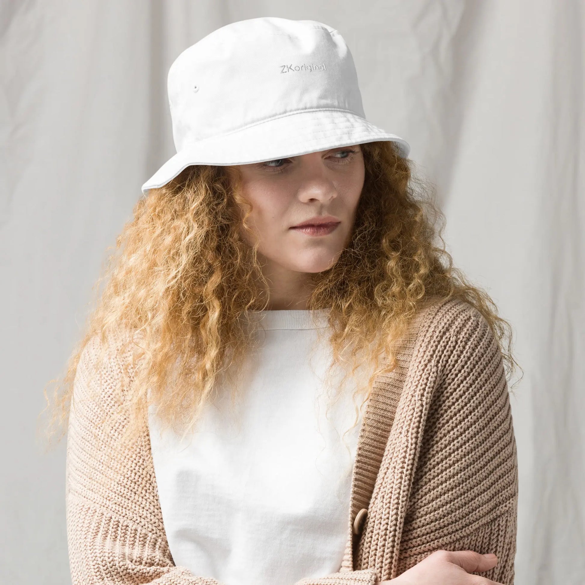 "Angel White" Collection - Organic Bucket Hat ZKoriginal