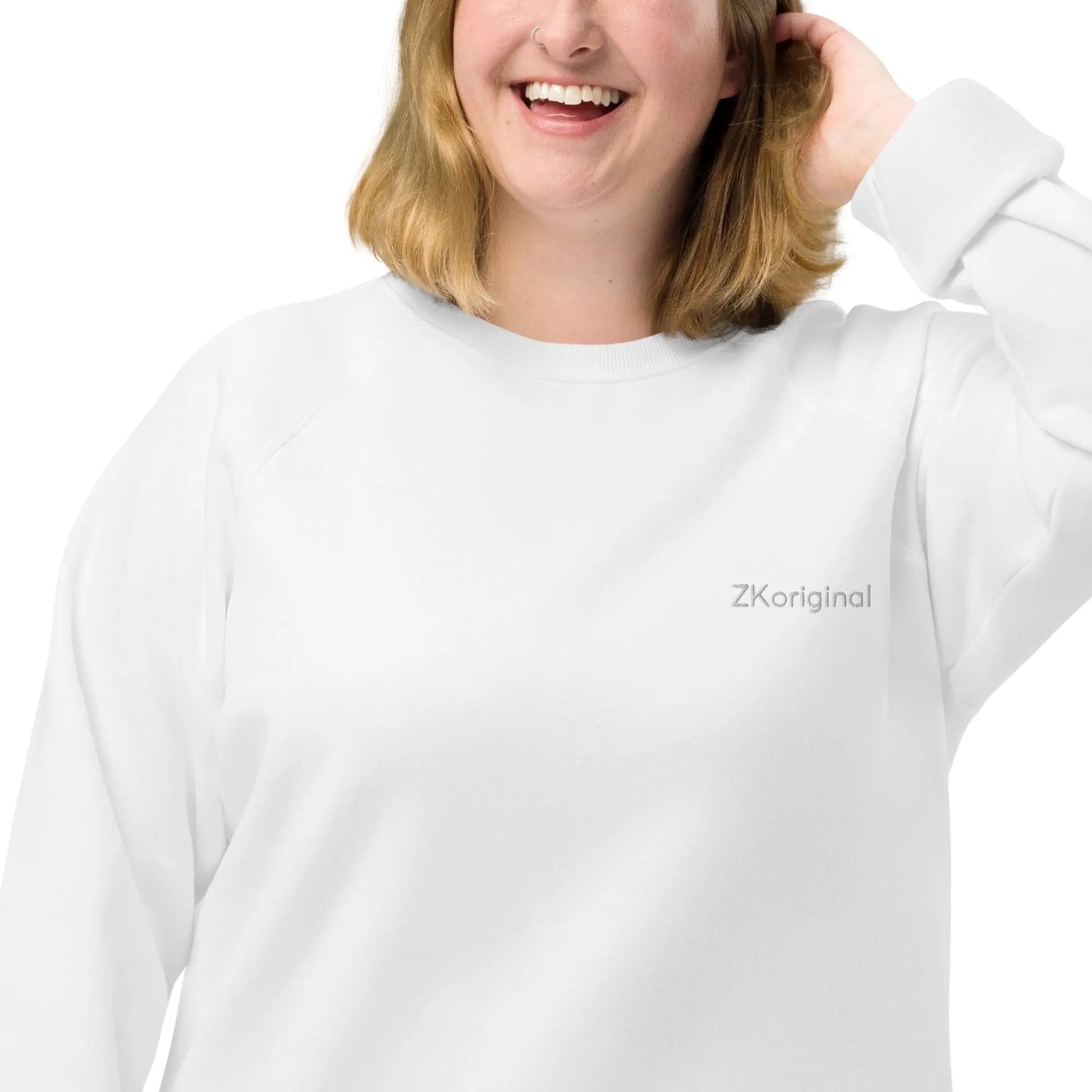 "Angel White" Collection - Unisex Organic Raglan Sweatshirt ZKoriginal