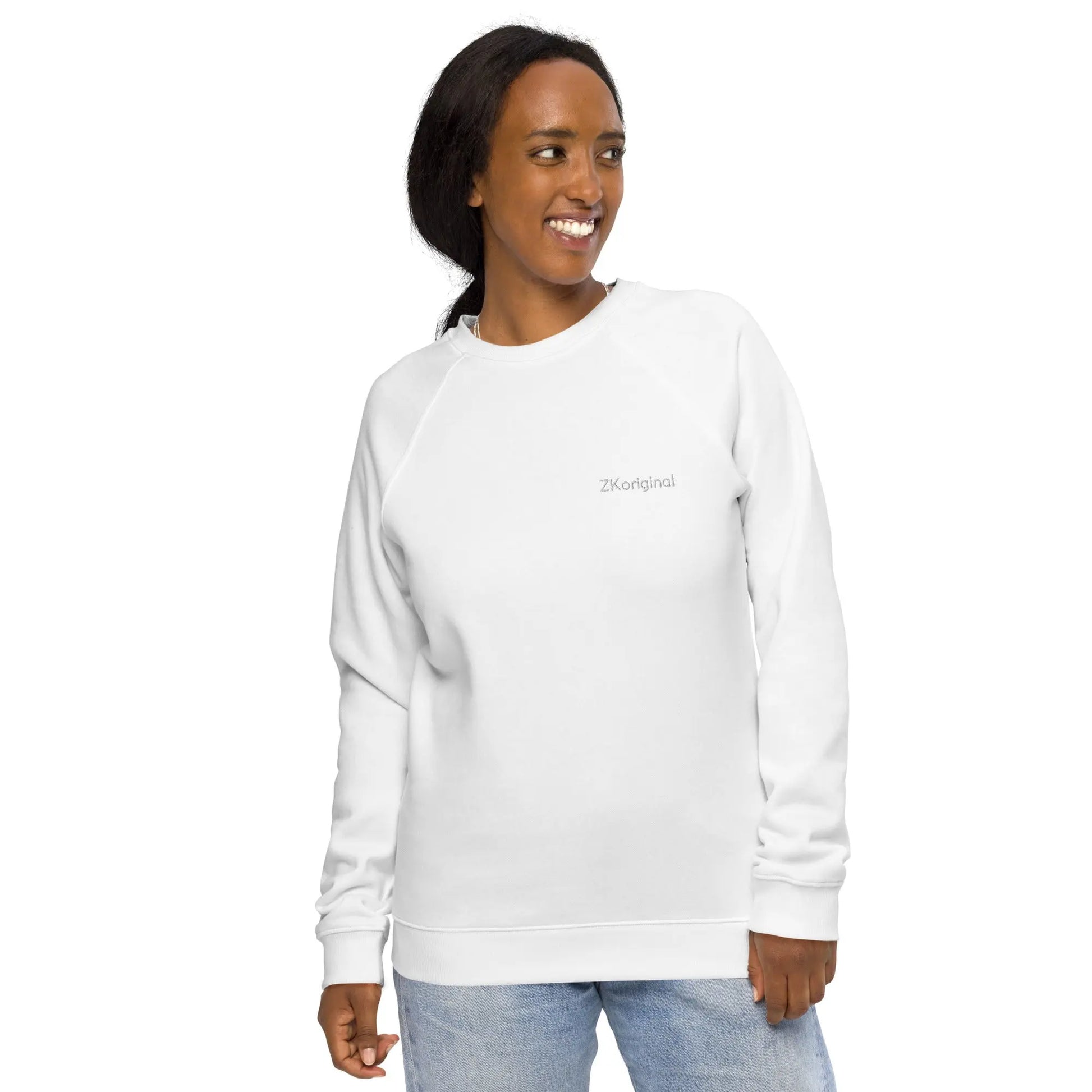 "Angel White" Collection - Unisex Organic Raglan Sweatshirt ZKoriginal