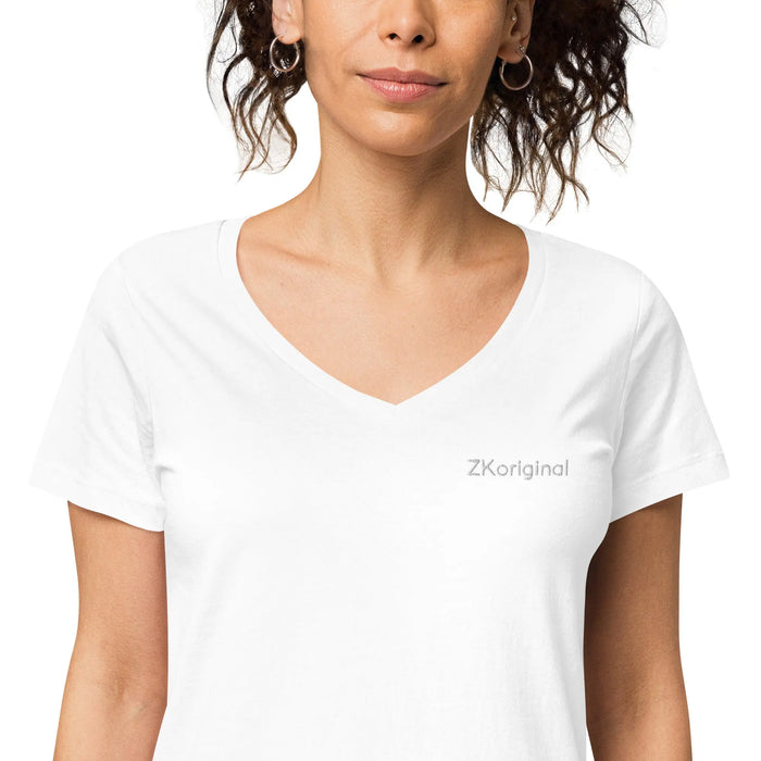 "Angel White" Collection - Womens Fitted V-neck T-shirt ZKoriginal