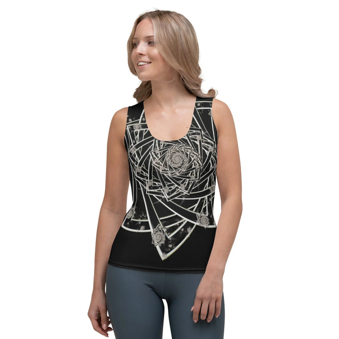 "Black Topological Rose" Collection - Graphic Tank Tops for Women ZKoriginal
