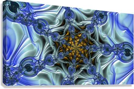 Blue Abstract Art Print on Canvas Wall Art "Fluid Ice" ZKoriginal