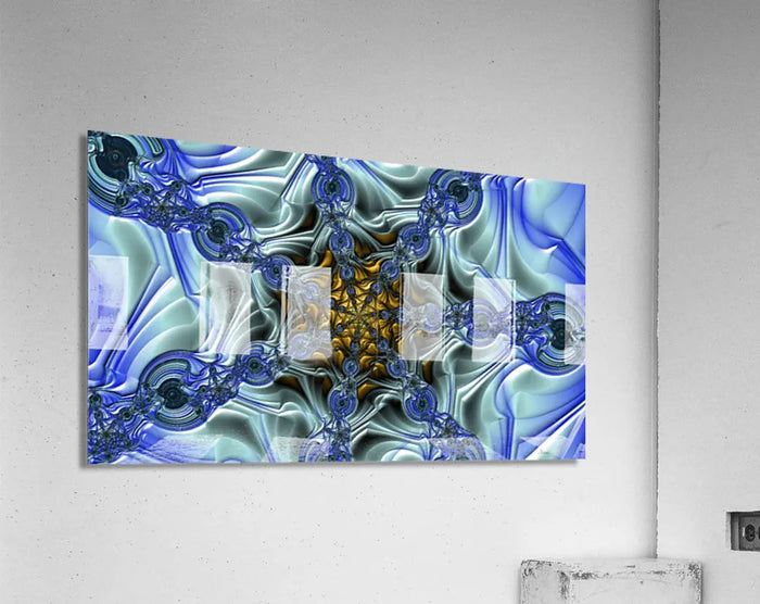 Blue Abstract Art Print on Canvas Wall Art "Fluid Ice" ZKoriginal