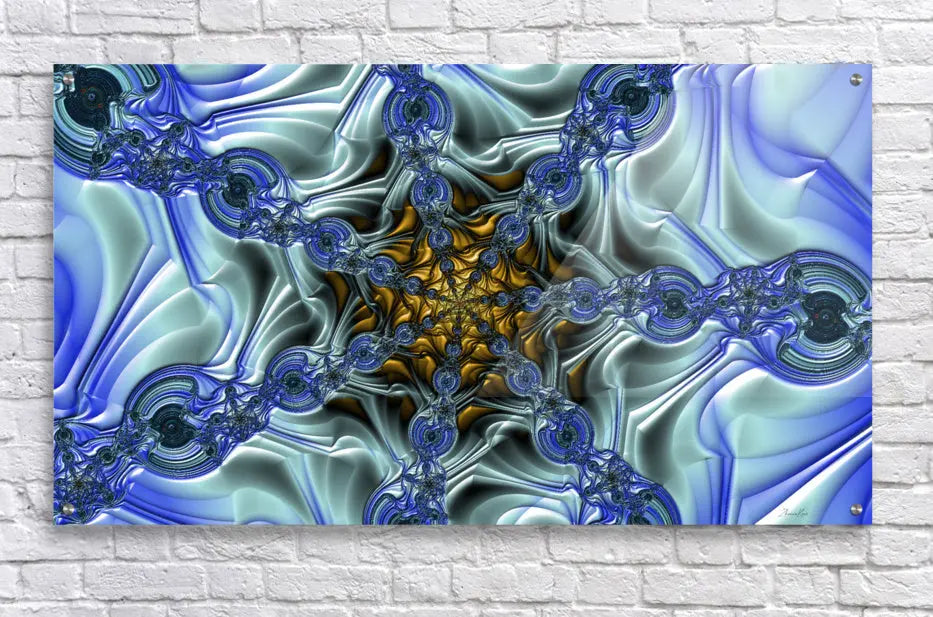 Blue Abstract Art Print on Canvas Wall Art "Fluid Ice" ZKoriginal