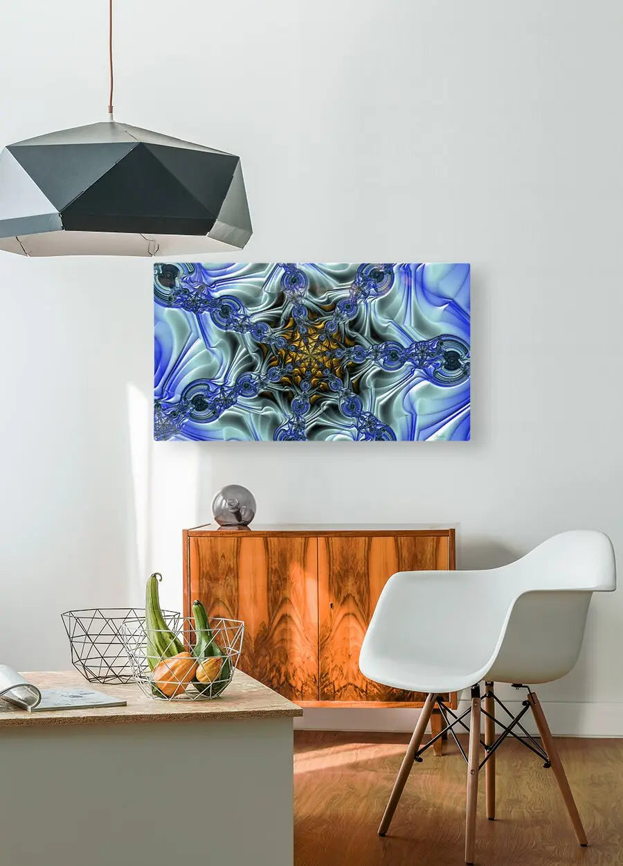 Blue Abstract Art Print on Canvas Wall Art "Fluid Ice" ZKoriginal