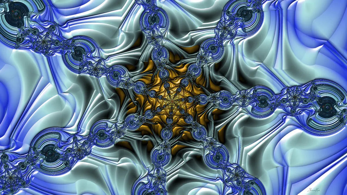 Blue Abstract Art Print on Canvas Wall Art "Fluid Ice" ZKoriginal
