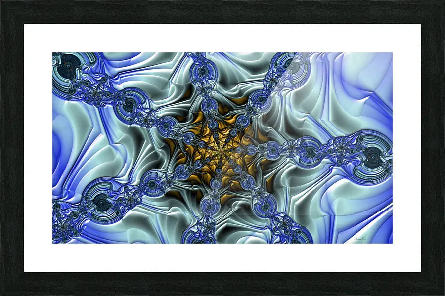 Blue Abstract Art Print on Canvas Wall Art "Fluid Ice" ZKoriginal