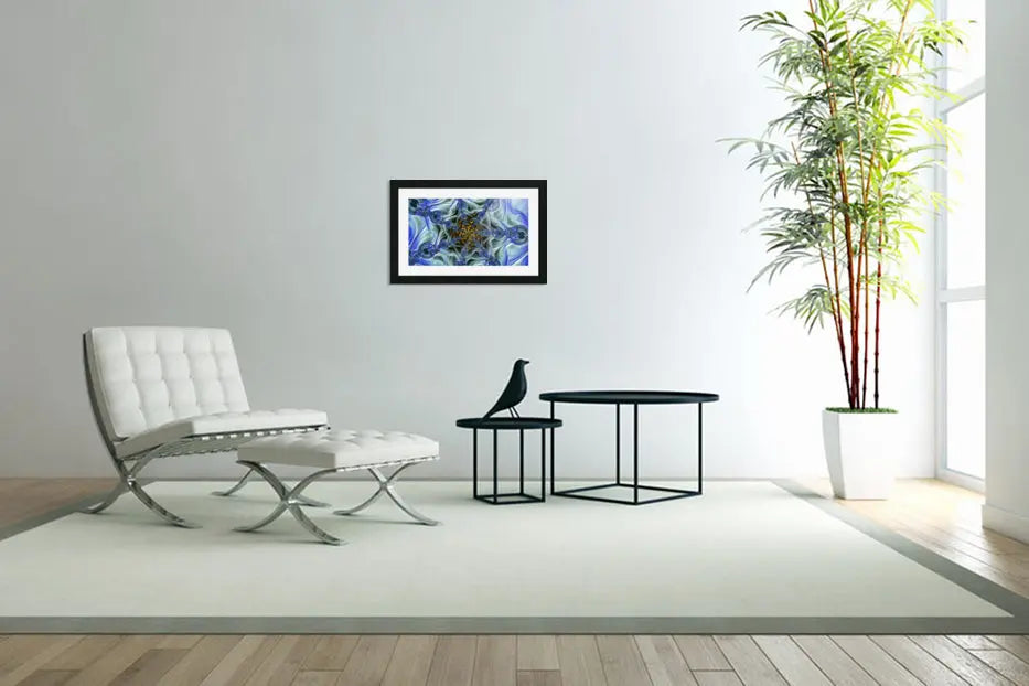 Blue Abstract Art Print on Canvas Wall Art "Fluid Ice" ZKoriginal