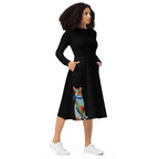 "Cat Lovers" Collection -  Long Sleeve Midi Dress ZKoriginal