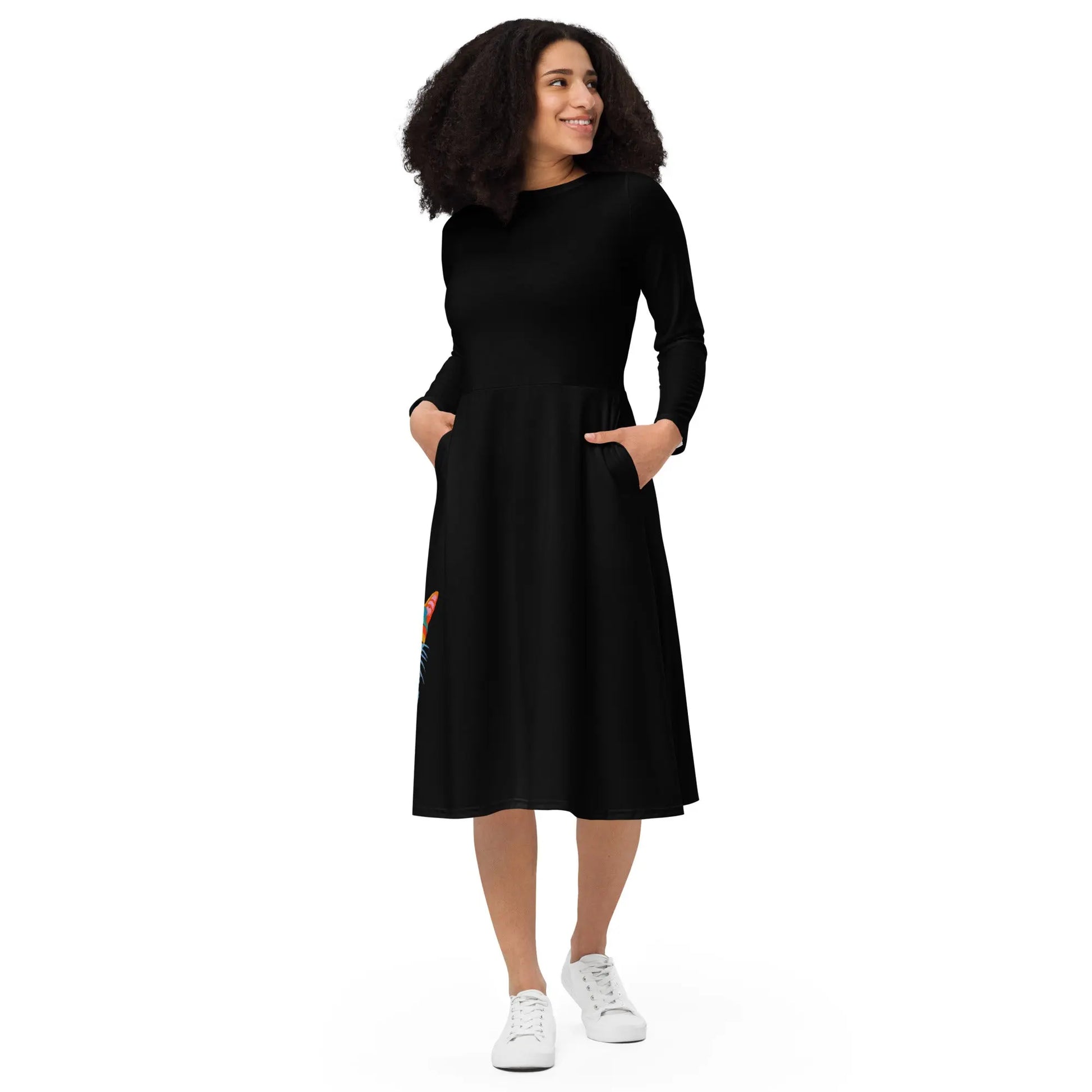 "Cat Lovers" Collection -  Long Sleeve Midi Dress ZKoriginal
