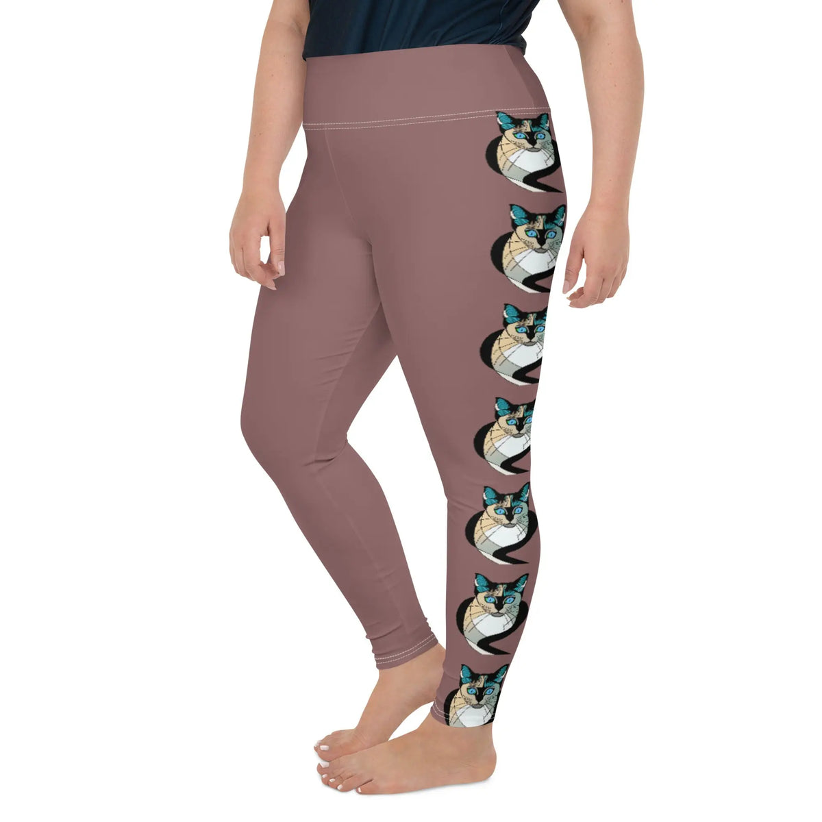 "Cat Lovers" Collection -  Siamese Cat Print Plus Size Leggings ZKoriginal