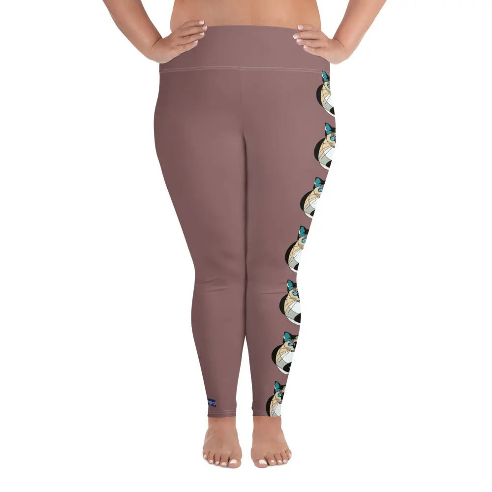 "Cat Lovers" Collection -  Siamese Cat Print Plus Size Leggings ZKoriginal
