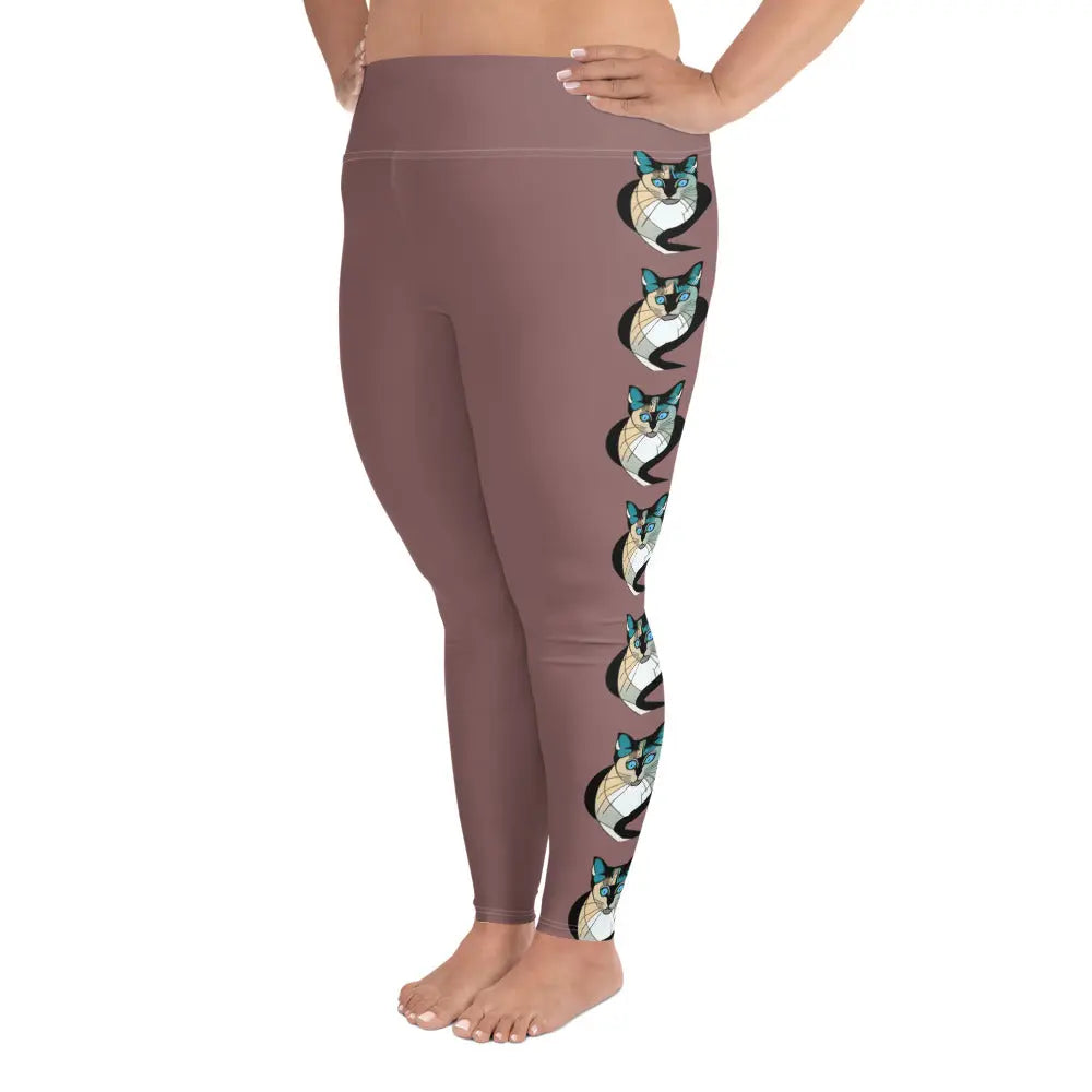"Cat Lovers" Collection -  Siamese Cat Print Plus Size Leggings ZKoriginal