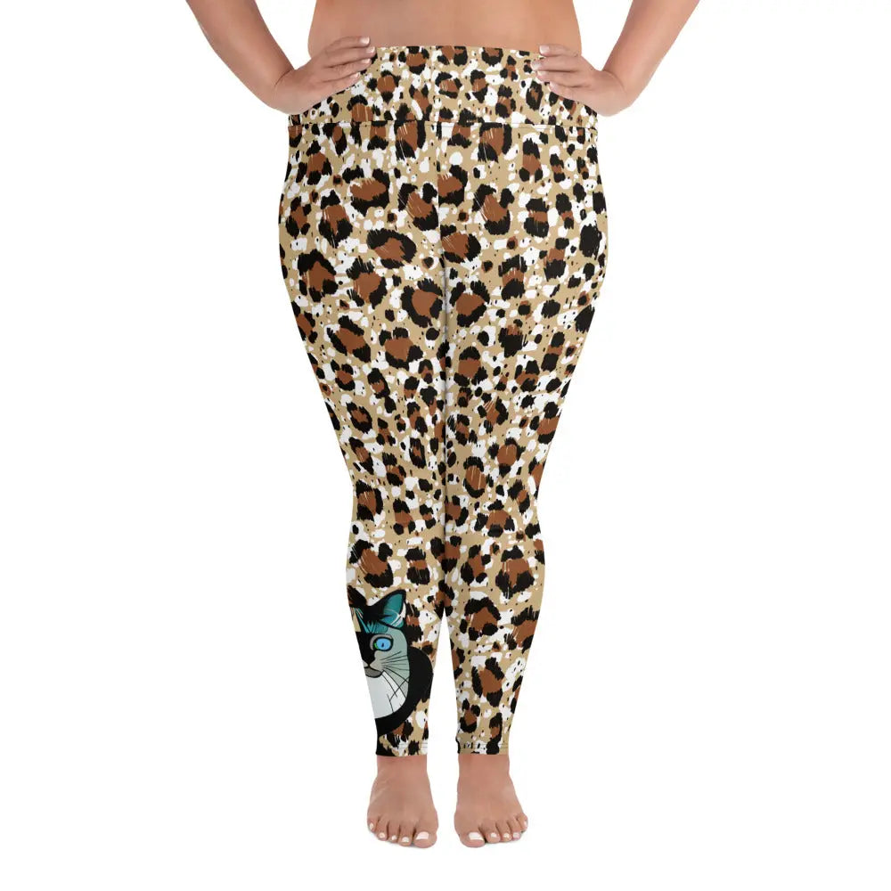 "Cat Lovers" Collection - Animal Print Plus Size Leggings ZKoriginal