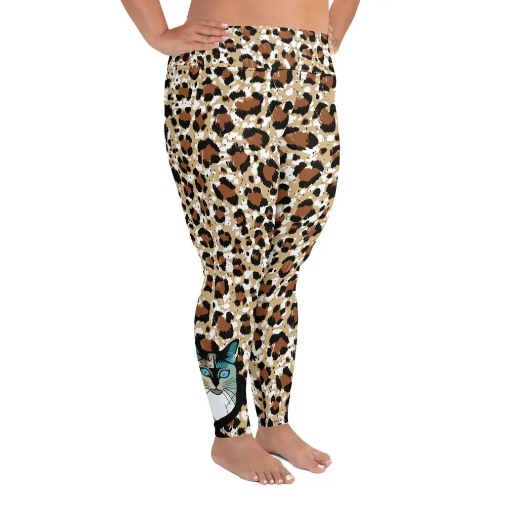 "Cat Lovers" Collection - Animal Print Plus Size Leggings ZKoriginal