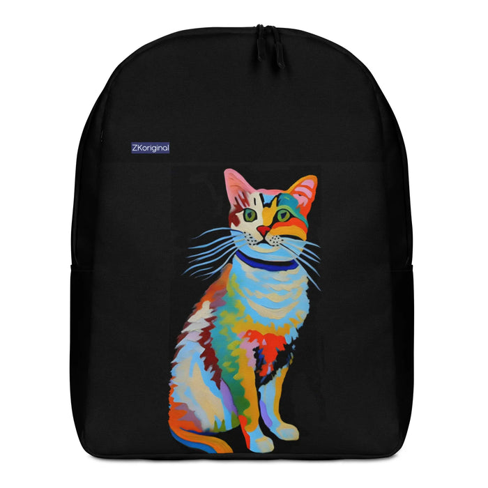"Cat Lovers" Collection - Black Minimalist Backpack with Cat ZKoriginal