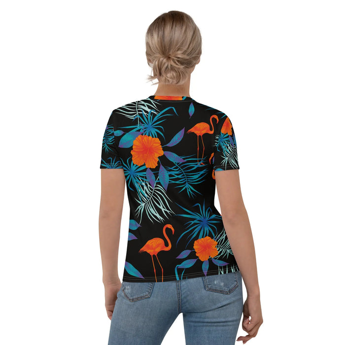 "Cat Lovers" Collection - Flamingos and Cat Women's T-shirt ZKoriginal