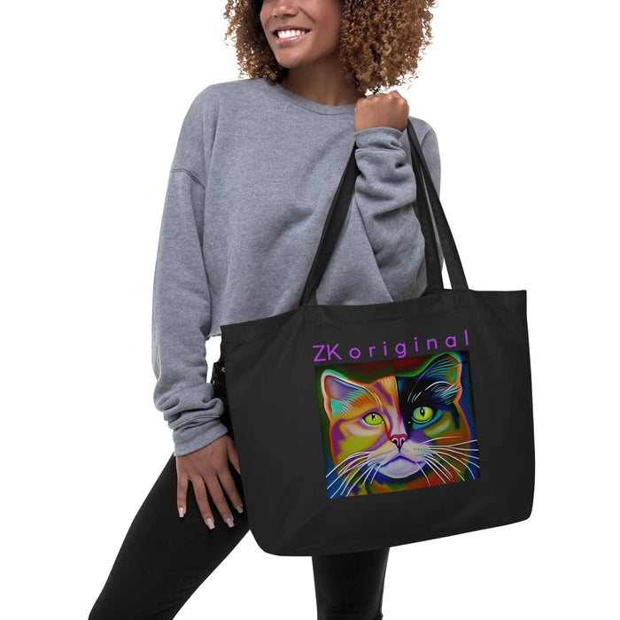 "Cat Lovers" Collection - Large Organic Tote Bag ZKoriginal