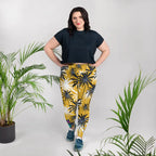 "Cat Lovers" Collection - Palms and Cat Print Plus Size Leggings ZKoriginal