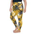 "Cat Lovers" Collection - Palms and Cat Print Plus Size Leggings ZKoriginal